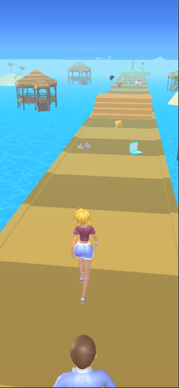 Game Screenshot 2 - Collecting fashion items on platform